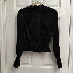 Tularosa black shiny mock neck top XXS